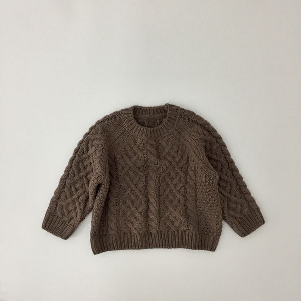 

baby sweater autumn and solid color pullover children's clothing for boys girls thick girl clothes 210515, Blue