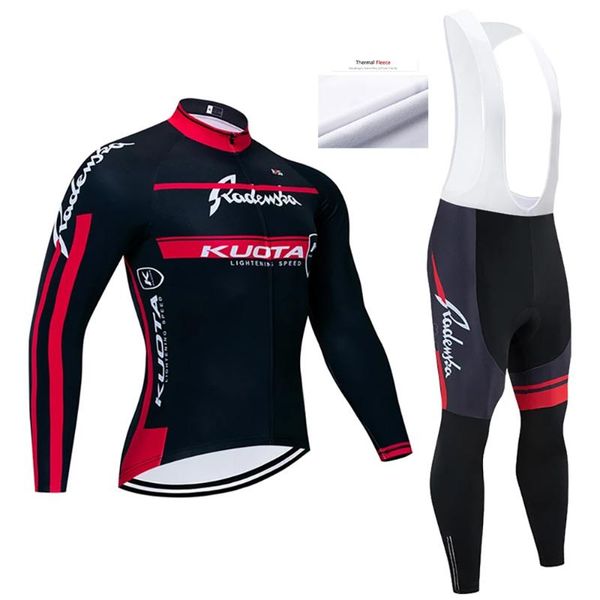 

racing sets 2021 winter cycling team jersey bibs pants set ropa ciclismo men women thermal fleece bike jacket maillot, Black;blue