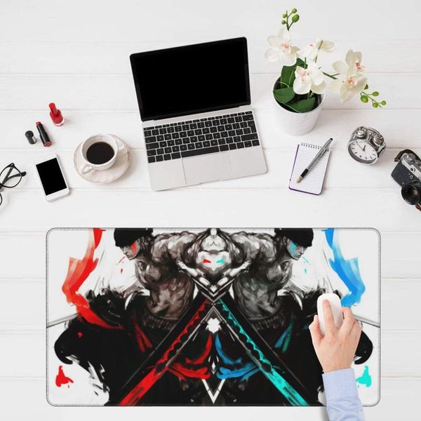 

mouse pads & wrist rests roronoa zoro one piece lappad keyboard table mat retro anime black fabric mousepad for computer