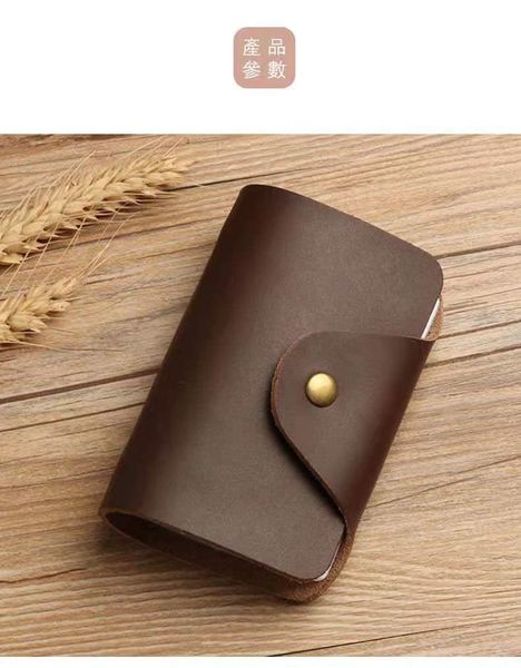 

card holders wallet version large capacity bag soft 100% genuine leather mini, Brown;gray