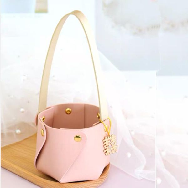

party favor 10pcs lovely leather portable candy box retrun gift for wedding girls boy men women cute sugar storage forguests