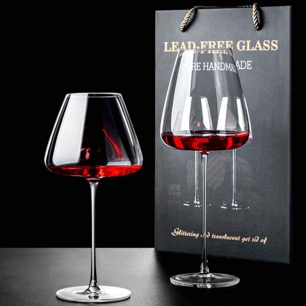 

crystal 2pcs/pair wine glass northern europe oversized grape goblet wedding party birthday gift box lead-couple cup glasses