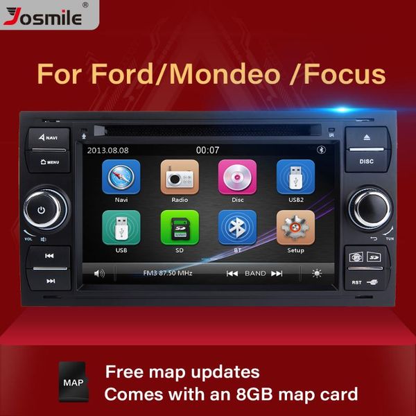 

player car dvd for focus 2 3 mondeo 4 kuga fiesta transit connect s-max c-max gps radio stereo 8 gb map card bt
