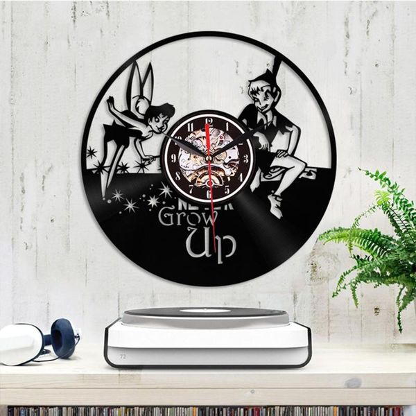 

wall clocks music gift notes clock angel kids record modern art gramophone