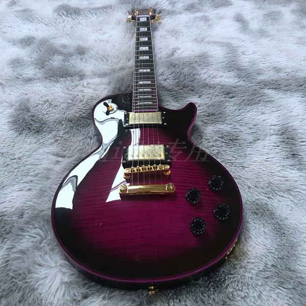 

purple color electric guitar made in china mahogany wood body 22 fret