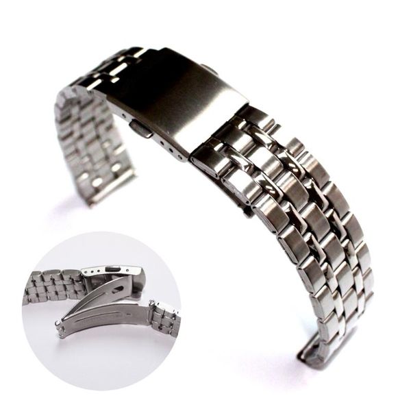 

watch bands 18mm shiny+ ma stainless steel band men women wb1034a18sb, Black;brown