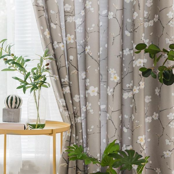 

curtain & drapes nordic cotton linen curtains for living room blue thick printed window bedroom fabric treatments
