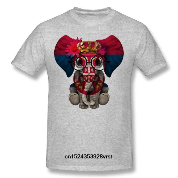 

funny men t shirt novelty tshirt women men's serbia flag elephant graphic tee mens cotton black t-shirt t-shirts, White;black