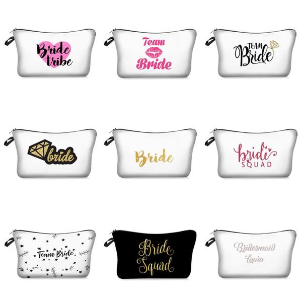 

10pcs team bride to be cosmetic bag bridal shower decor weeding decoration for bachelorette hen party wedding