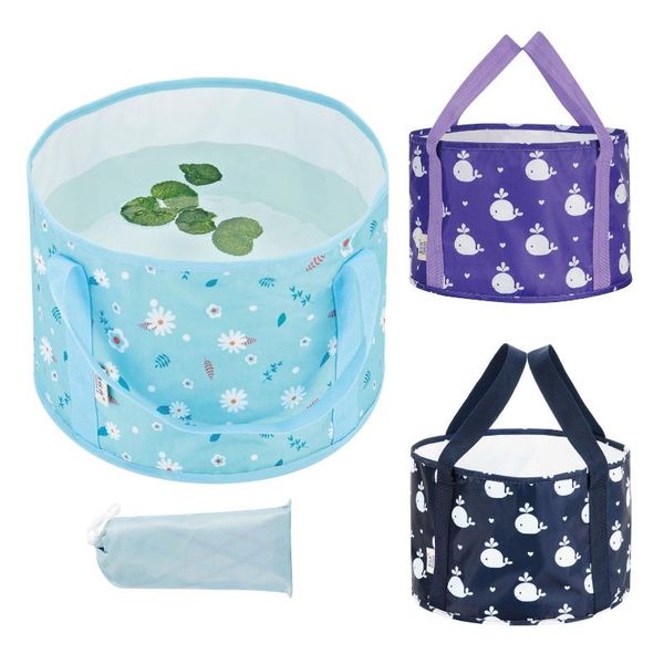 

collapsible bucket portable outdoor camping fishing washing tools 37x20cm random color with storage bag accessories