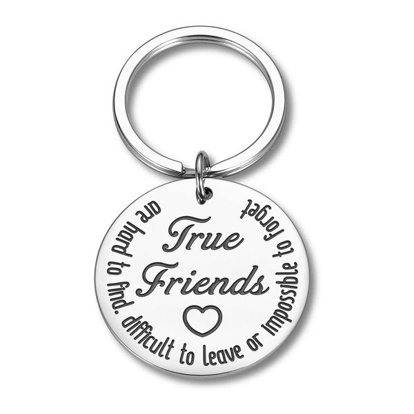 10 peças / lote amigos keychain friendship presentes para bff mulheres amigos obrigado tecla anel presentes para homens irmãs meninas adolescentes meninos dela ela