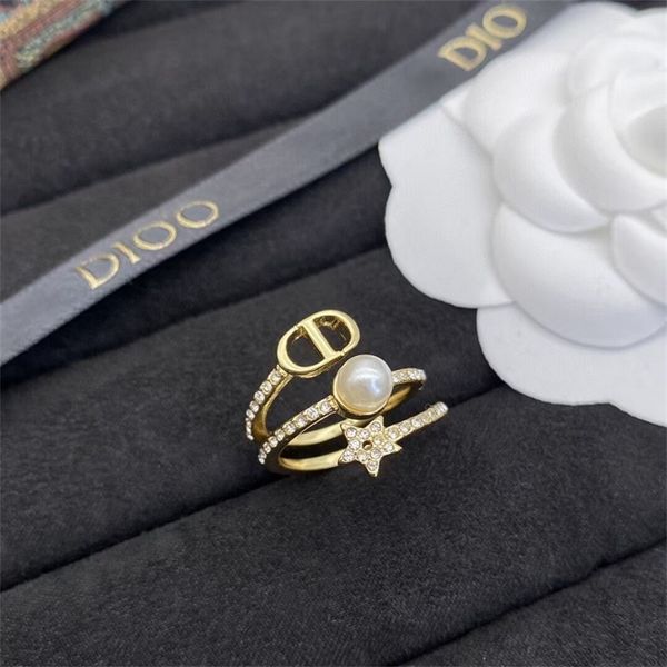 

2021 new diamond pearl high-end simple women's ring, Silver