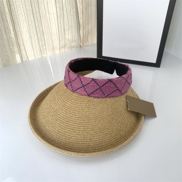 

fashion visors straw hats ladies brand bucket hat trend designer men beach travel baseball cap woven hat 5 styles, Blue;gray