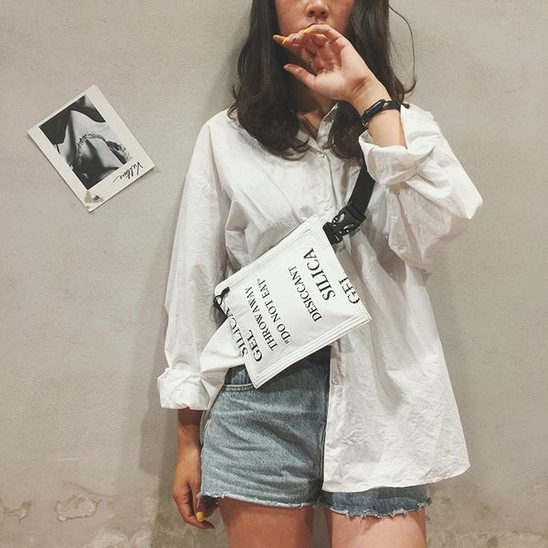 

ins women waist bag belt fanny pack bags for chest letter printing phone pouch purse shoulder messenger