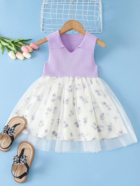 

toddler girls floral print mesh overlay dress she, Red;yellow