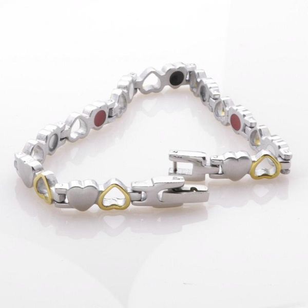 

tennis 1 pcs accessories energy heart-shaped bracelet hip hop cool magnet man hand bring, Golden;silver