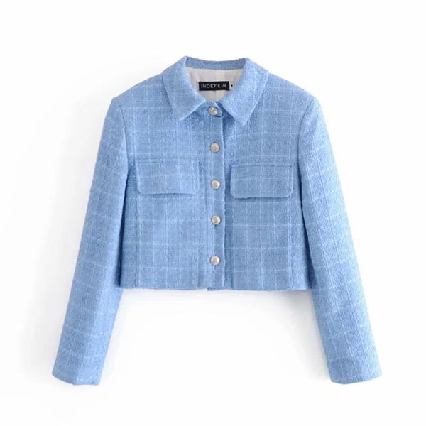 

women texture tweed crop jacket fashion ladies short coat chic female outerwear spring 2021 women's jackets, Black;brown