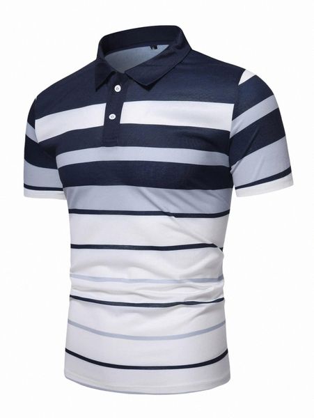 

men striped color block polo shirt c6j9#, White;black