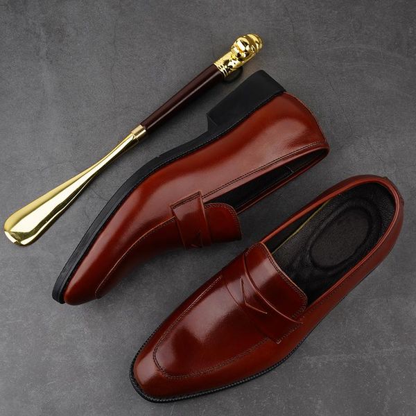 

dress shoes spring mens casuales sapatos hombre leather de casual sapato men shoe 2021 loafers fashion causal flat black cuero for
