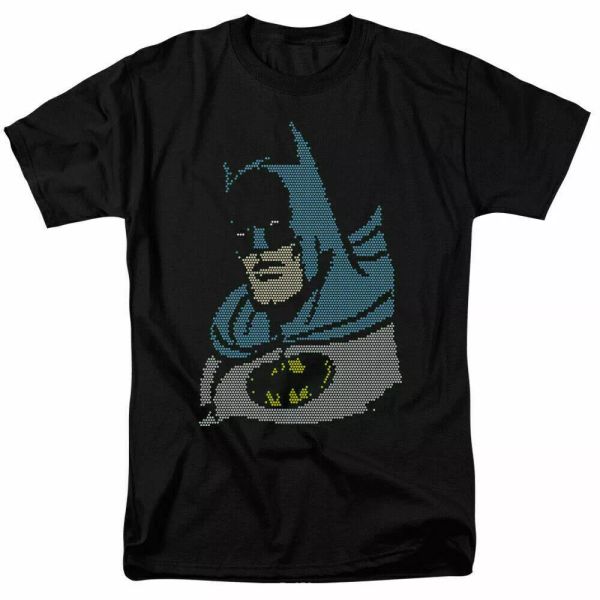 

batman light bright batman face t shirt licensed comic book tee black, White;black