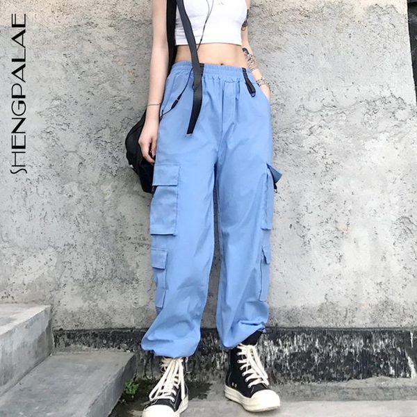 

women's pants & capris shengpalae 2021 autumn vintage patchwork joggers sweatpants harajuku woman trousers elastics high waist wide leg, Black;white