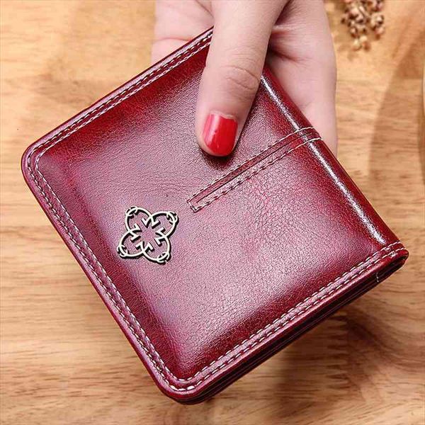 

mini wallet women leather wallets coin bag hasp short small woman clutch carteira feminina, Red;black