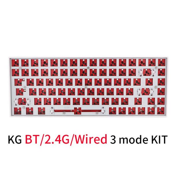 

keyboards keypro kg 84 key three mode bluetooth 5.0 2.4g mechanical keyboard kit lighting effect rgb switch led type c plug