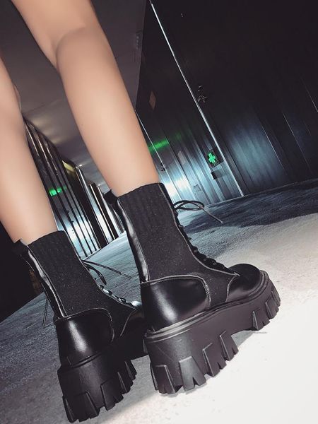 

boots 2021 women winter thicken non-slip zip girl leather shoes botas mujer, Black