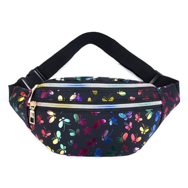 

leather fanny pack for women fashion printed women's belt bag travel shopping bum female banana bags waist