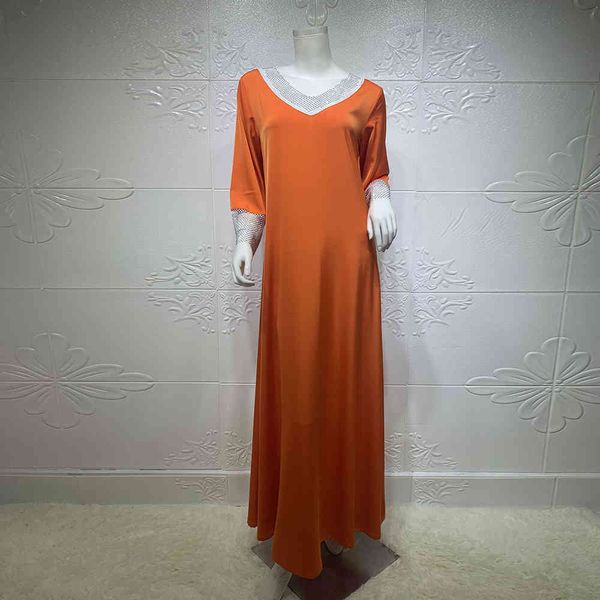 

plus size dresses for women 2021 fashion abaya dubai muslim turkey long sleeve satin dress vestidos vetement robe longue femme, Red