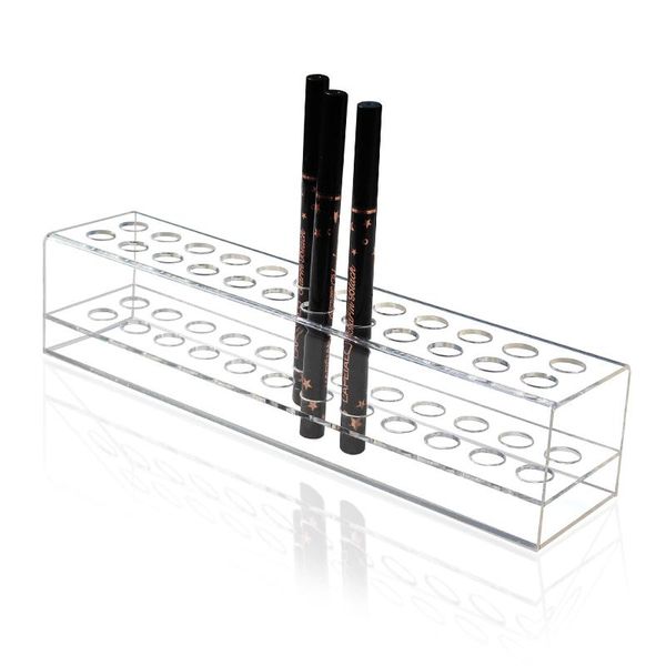 

clear plastic eyebrow pencil pen holder eyeliner makup brush storage acrylic display stand shelf boxes & bins
