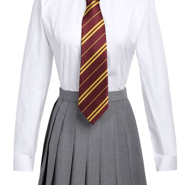 

shunfeng harry potter school uniform cosplay hermione college style men's and women's white shirt original, Black;red