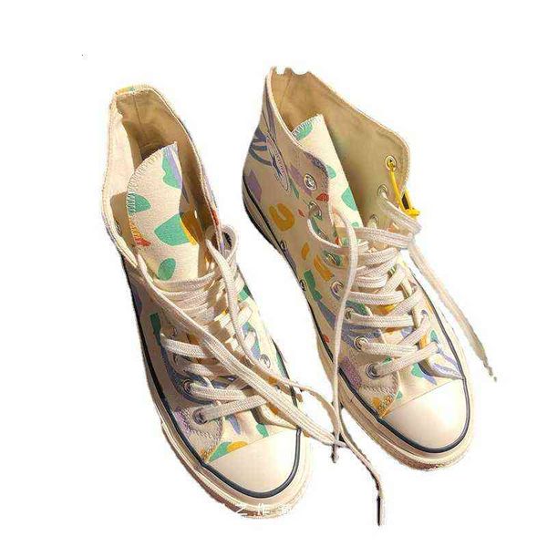 

superstorm white colorful high canvas shoes men's 1970s casual board women's versatile