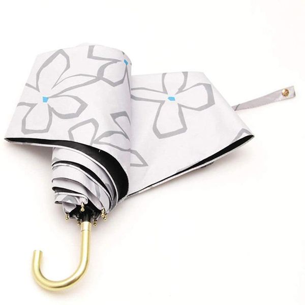 

umbrellas hook three fold umbrella dual-purpose sun protection uv women folding compact travel durable rain