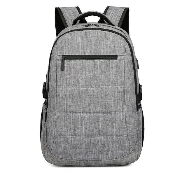 

backpack men's business large-capacity gray waterproof man usb charging urban luxury travel oxford cloth lapbag