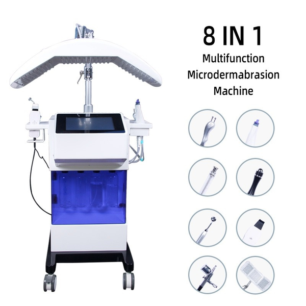 Neueste 8-in-1-Maschine, professionelle Mikrodermabrasionsmaschinen, Gesichtsbehandlung, Hydro-Dermabrasionsmaschine, Tiefenreinigung des Gesichts