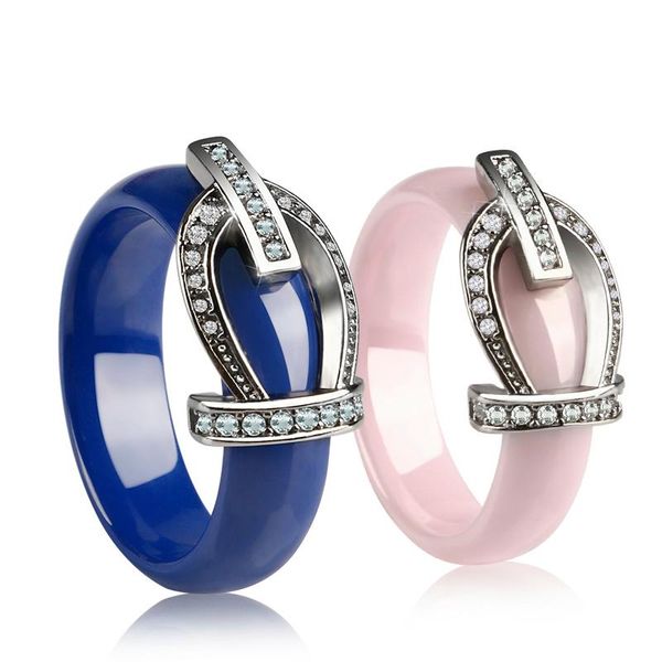 

cluster rings modern lady ceramic with shining sliver crystals for women personality style jewelry accessories wedding jewellery gifts, Golden;silver