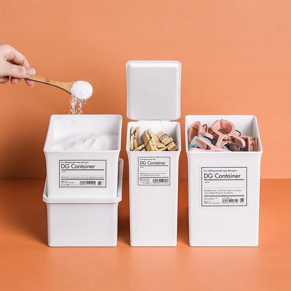 

storage boxes & bins household plastic washing powder laundry with lid baskets bottle replacement box