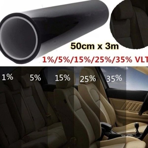 

car sunshade 300x50cm black window foils tint tinting film roll auto home glass summer solar uv protector sticker films