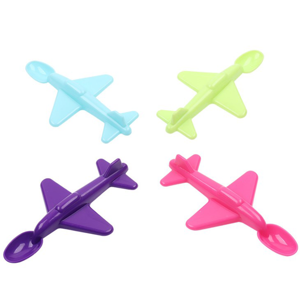 

cups, dishes & utensils 3d airplane spoon colorful cartoon plastic baby cutlery children dinnerware kids dessert feeding