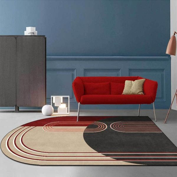

carpets 2021 large carpet geometric arc irregular red stitching green living room bedroom bedside