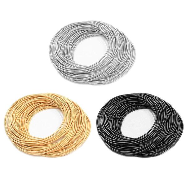 

link, chain 50pcs elastic non-slip bracelet craft carbon steel wire with screw head can tighten or open for decoration, Black