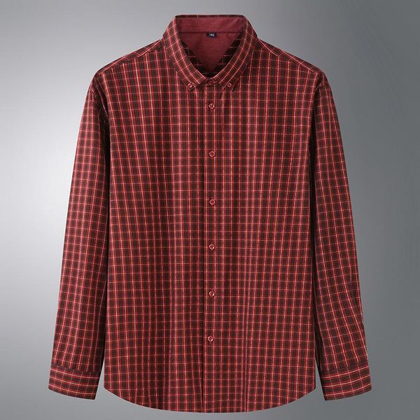 

autumn men's fattening plus size fashion versatile long sleeve plaid shirt fat dress shirts, White;black