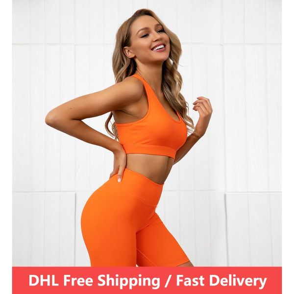 

seamless women yoga set workout sportswear gym clothing fitness high waist leggings stitching five-point pants sports suits outfit