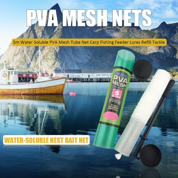 

5m water soluble pva mesh tube net carp fishing feeder lures refill tackle accessories