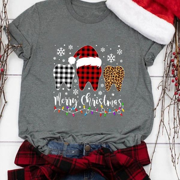 

women's t-shirt merry christmas letter plus size women snowflake cartoon print short sleeve t shirt xmas ladies tshirt polera mujer, White