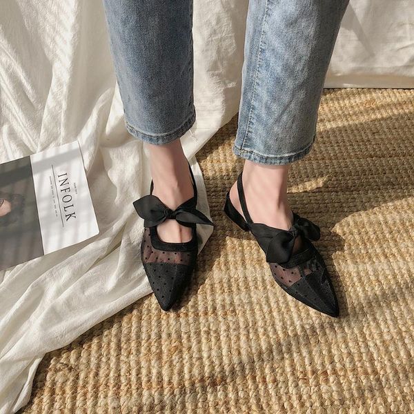 

sandals for girls ankle strap square heel mesh shoes women butterfly-knot hollow outs sandal heels party sandalias femininas, Black