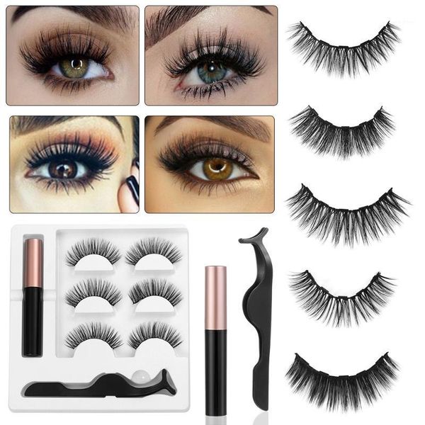 

magnetic false eyelashes makeup kit full eye 5 magnet fake natural no glue extension eyelash1