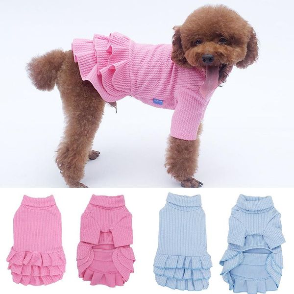 

dog apparel autumn winter dress for clothes fashion soft cotton pet cat sweater puppy t-shirts dogs dresses supplies xs-l