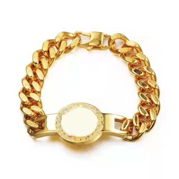 

luxurys designers charm bracelets men classic golden social party european and american retro trend fashion piece tasteful hip hop style doe, Black